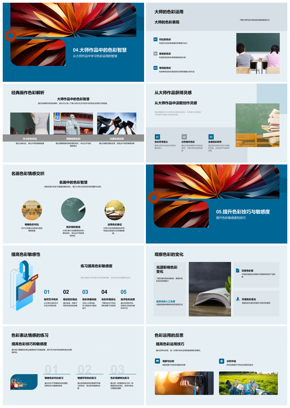 色彩艺术心理学情绪创作色轮象征理论PPT模板