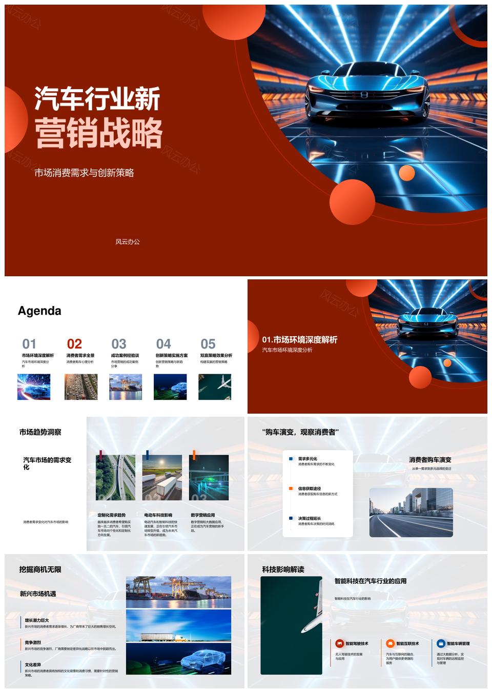 汽车行业新营销战略电动智能科技驱动消费需求PPT模板