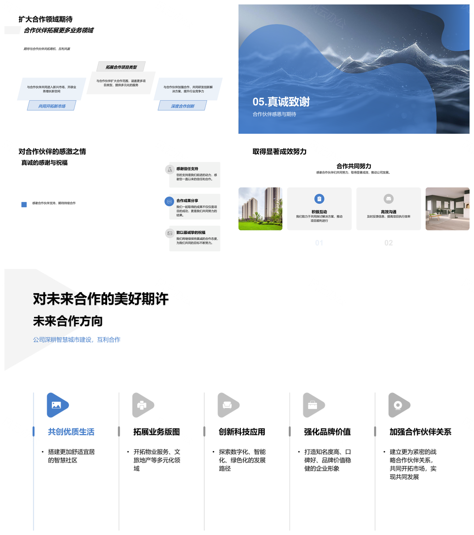 房地产季度合作总结业绩规划实力项目回顾PPT模板