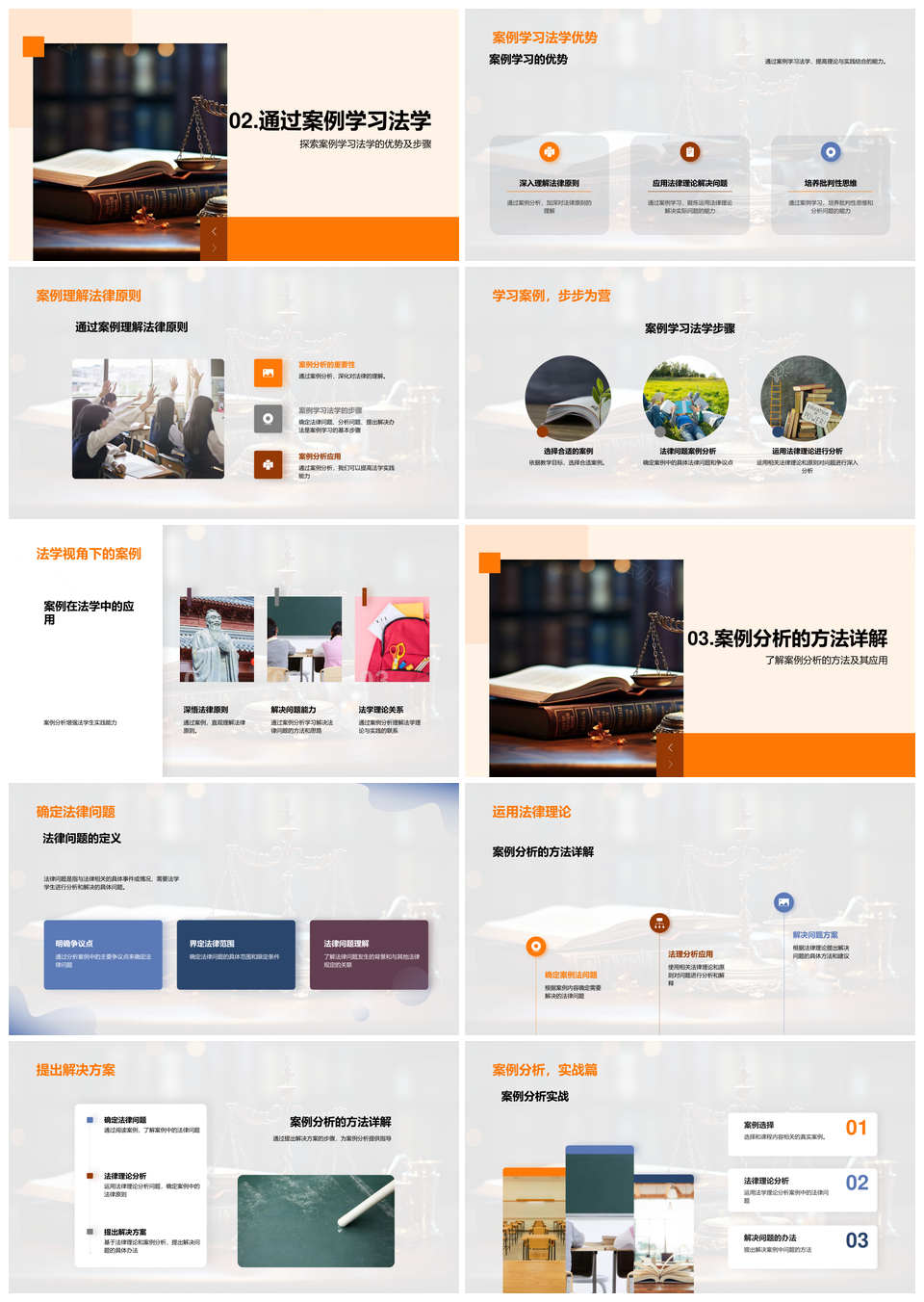 法学案例分析实践能力法理提升PPT模板