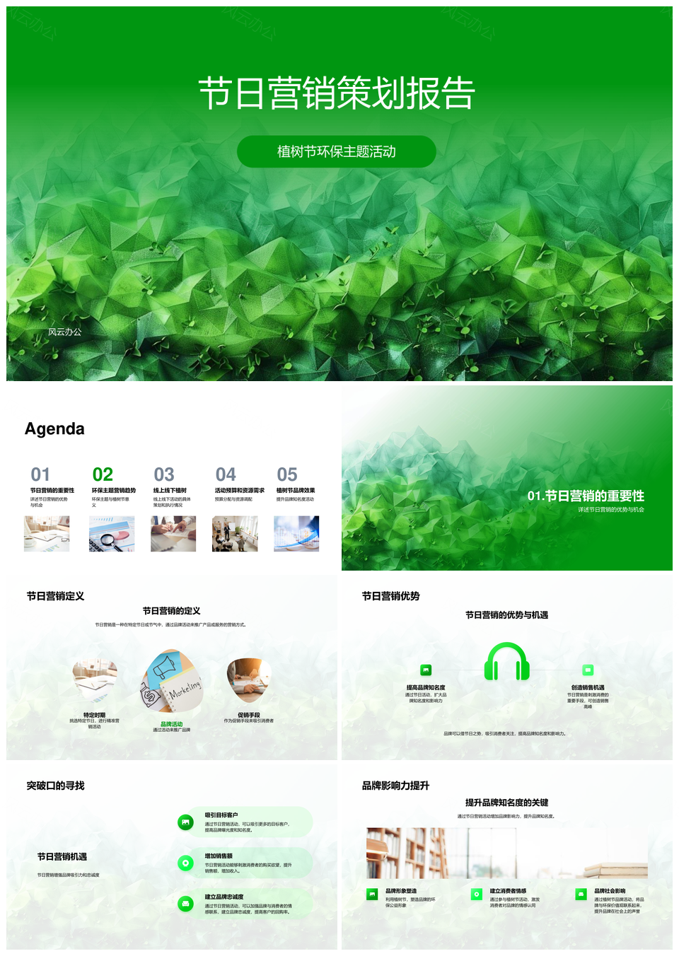 环保主题节日品牌营销活动策划与预算资源报告PPT模板