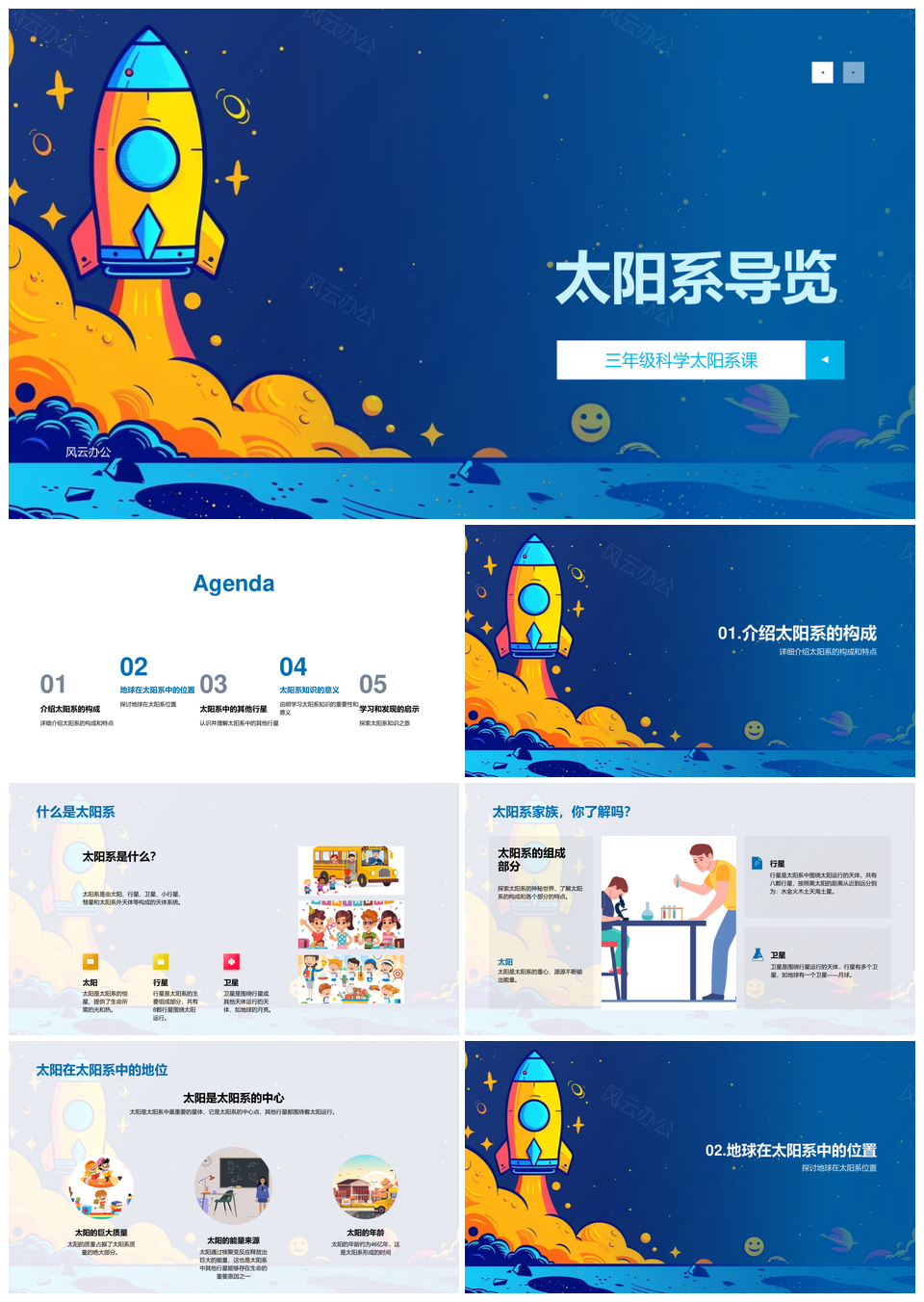 三年级科学太阳系行星教学课件模板