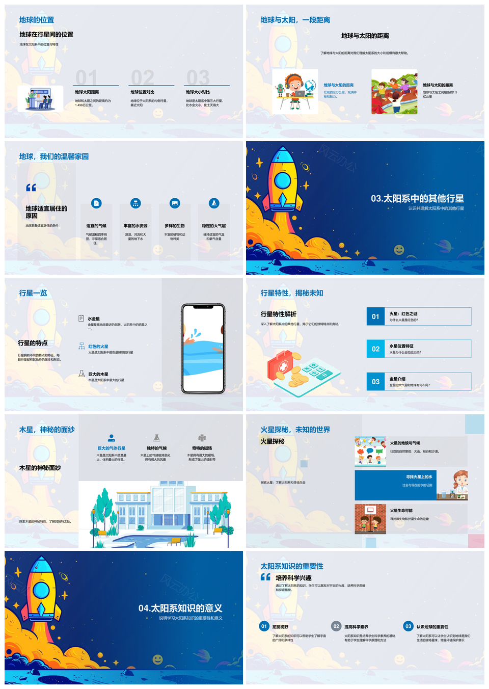 三年级科学太阳系行星教学课件模板