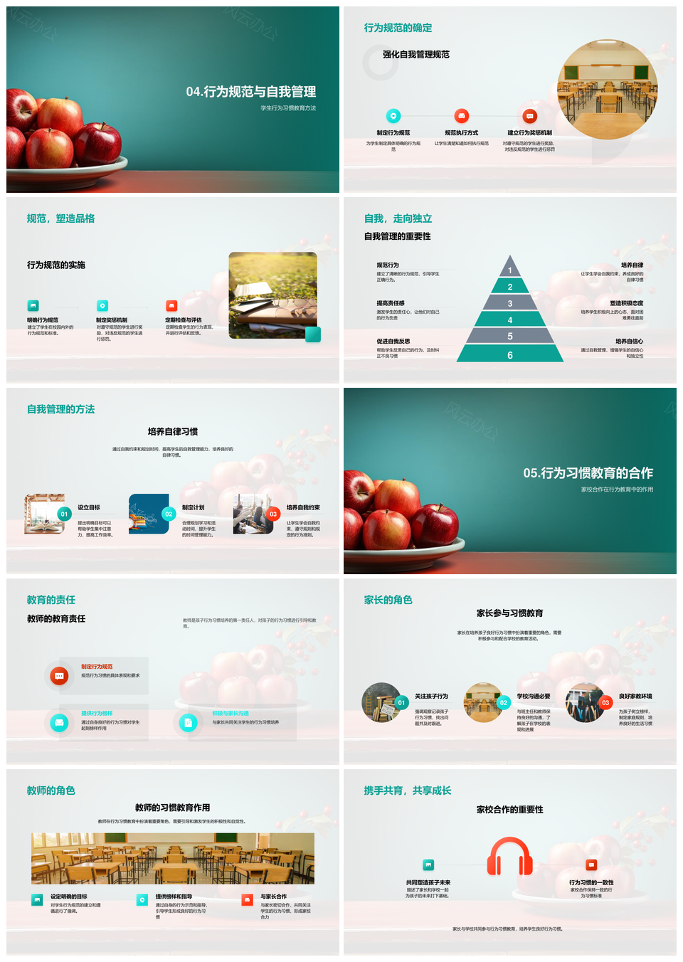 家校合作共育二年级学生良好行为习惯PPT模板
