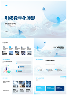 企业高管顾问解读数字化转型策略科技浪潮PPT模板