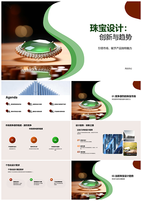 创新珠宝设计趋势个性化简约可持续潮流PPT模板