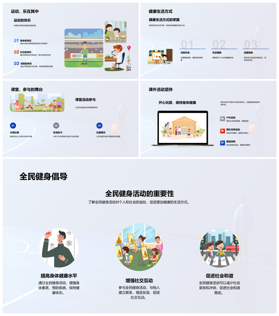 2025小学体育健身运动技能健康生活讲座PPT模板