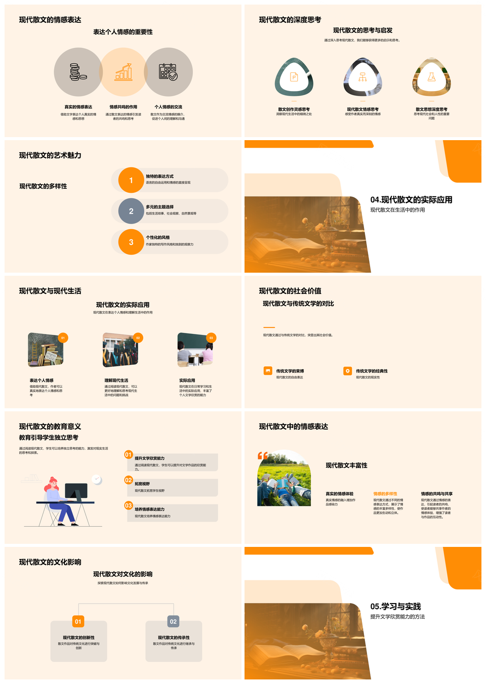 现代散文艺术与古代词藻意蕴探微PPT模板