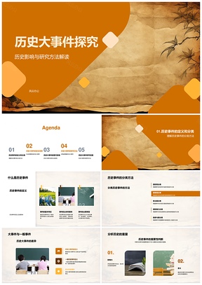 历史大事件研究社会结构文化决策卷轴影响PPT模板