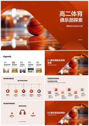 高二体育俱乐部篮球社团活动促健康成长PPT模板