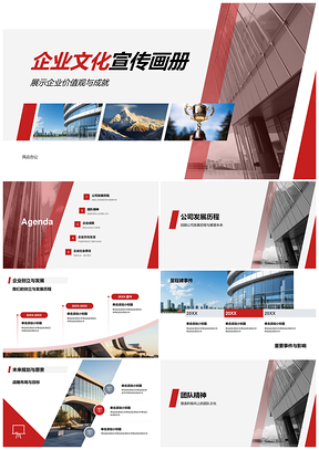 企业文化发展历程团队精神成就形象画册PPT模板