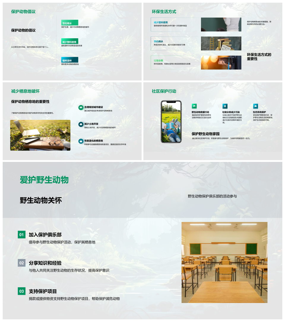 生态旅行探秘丛林动物多样适应PPT模板