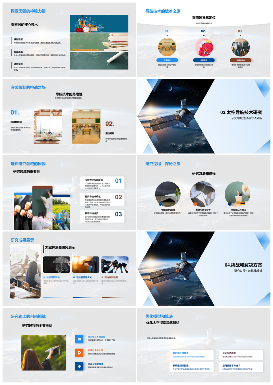 博士生研究宇宙飞船导航技术挑战与教育探索PPT模板