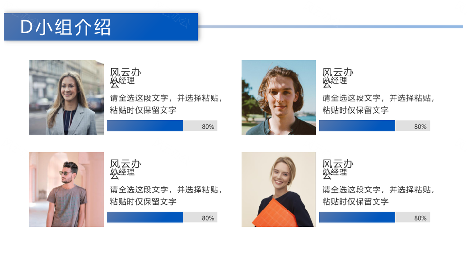 2025商务蓝渐变团队人物简介PPT模板