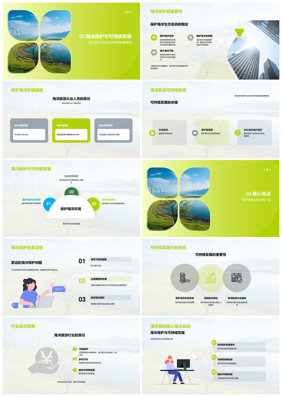 海洋生态保护与环保旅游可持续发展PPT模板