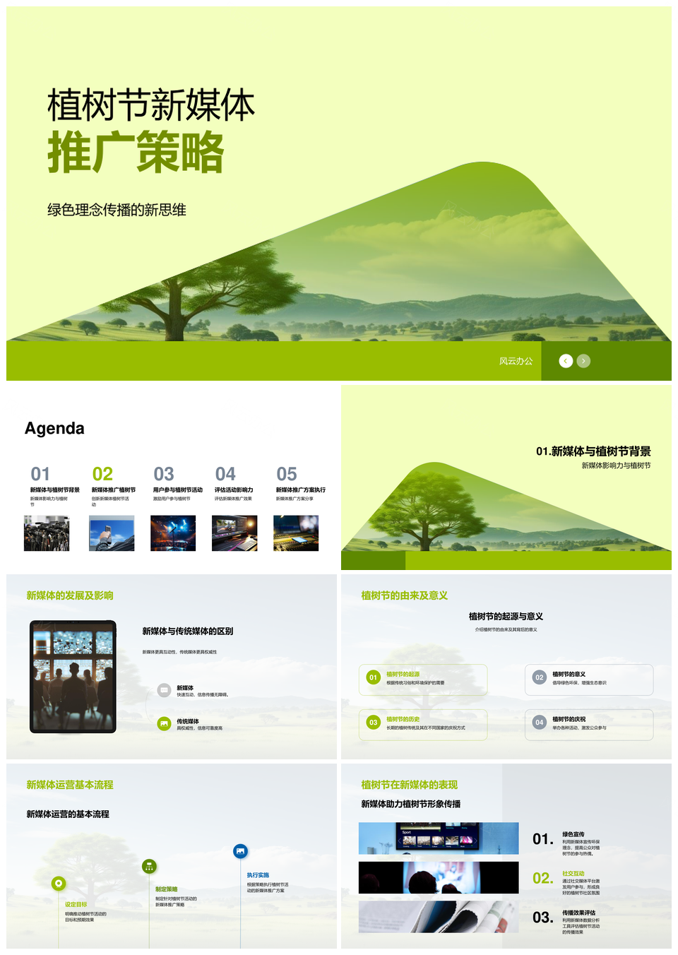 植树节新媒体推广提升用户参与度互动趣味活动PPT模板
