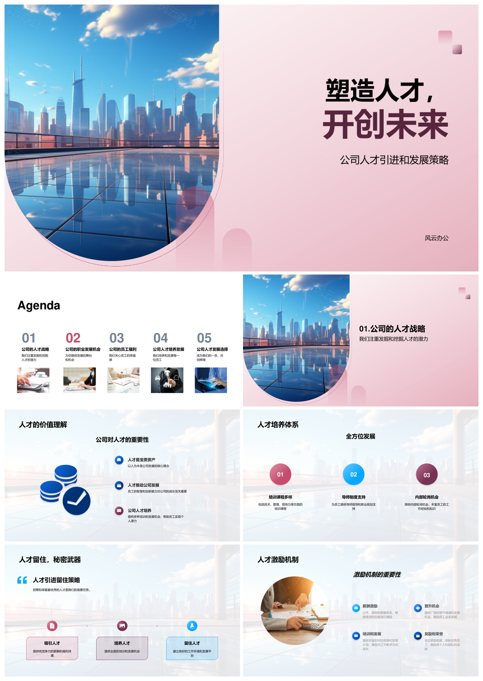 公司人才战略驱动职业发展薪酬福利助力未来PPT模板