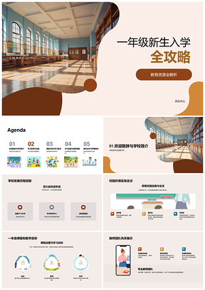 一年级新生入学教育资源与校园环境指南PPT模板