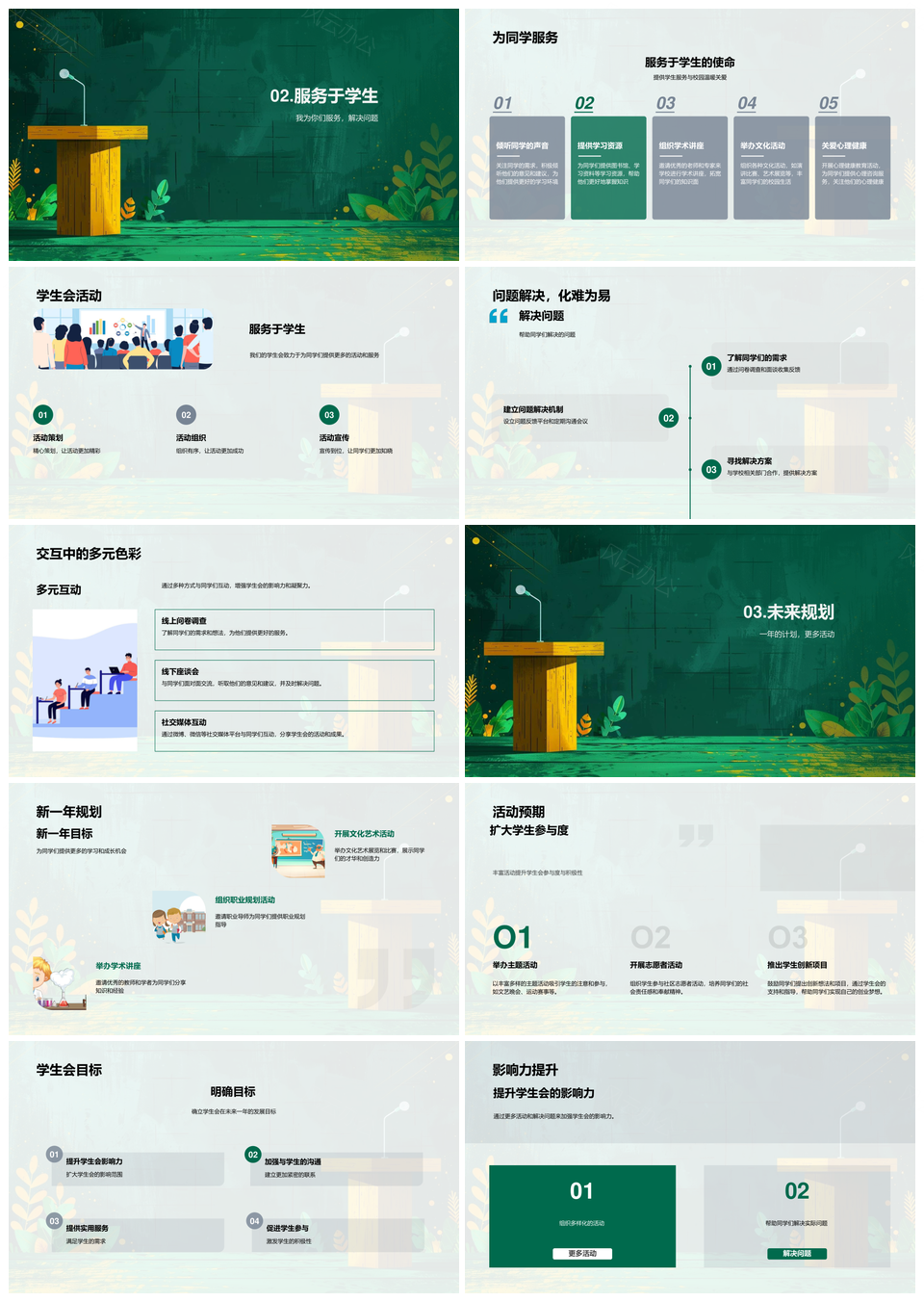 2025学生会主席竞选服务教育活动组织解决规划汇报PPT模板