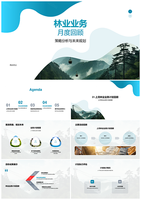 林业业务月度策略分析竞品效率天气规划PPT模板