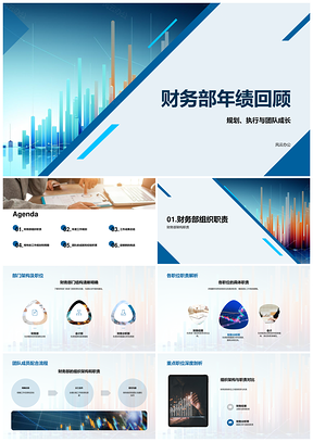 财务部年度规划执行成果团队成长图表总结PPT模板