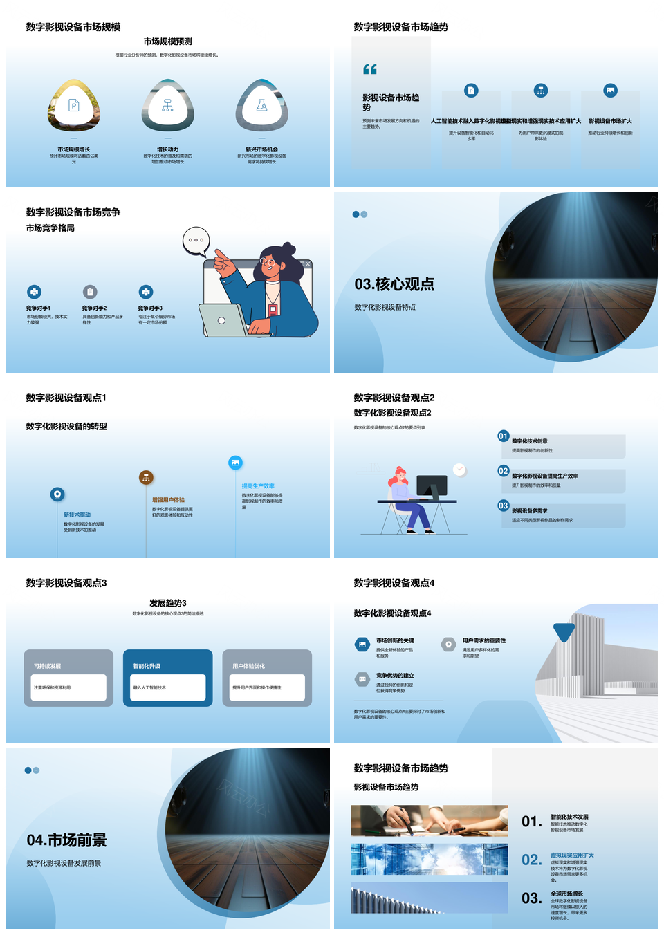 数字化影视设备发展趋势及人工智能应用分析PPT模板