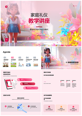 2025家庭礼仪家长示范引领孩子礼仪养成PPT模板