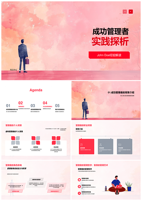 成功管理者JohnDoe管理理论实践经验哲学关键特质灵活运用组织成功PPT模板
