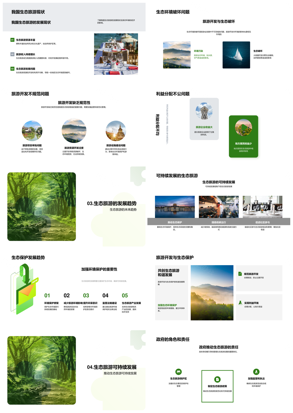 生态旅游可持续发展策略规范开发分配公正政府森林PPT模板