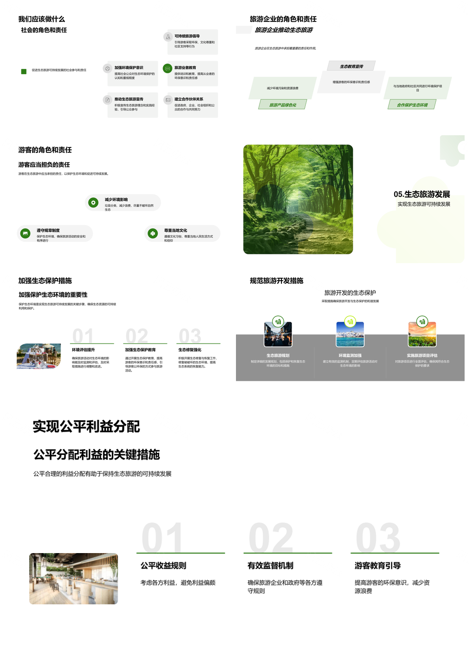 生态旅游可持续发展策略规范开发分配公正政府森林PPT模板