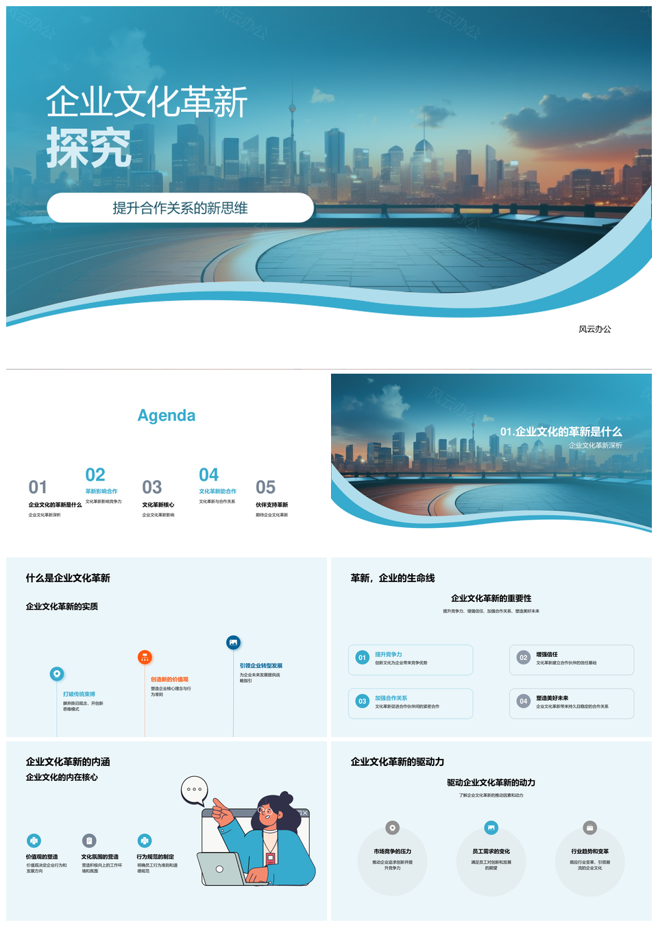 企业文化革新提升合作信任促竞争力发展PPT模板