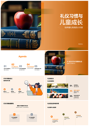 儿童礼仪教育塑造人格与行为习惯PPT模板