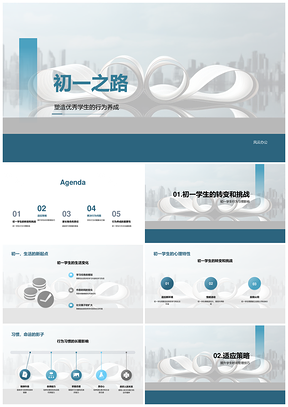 初一学生行为心理养成与学习管理引导PPT模板