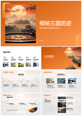 三国历史魏蜀吴领导赤壁战决策PPT模板