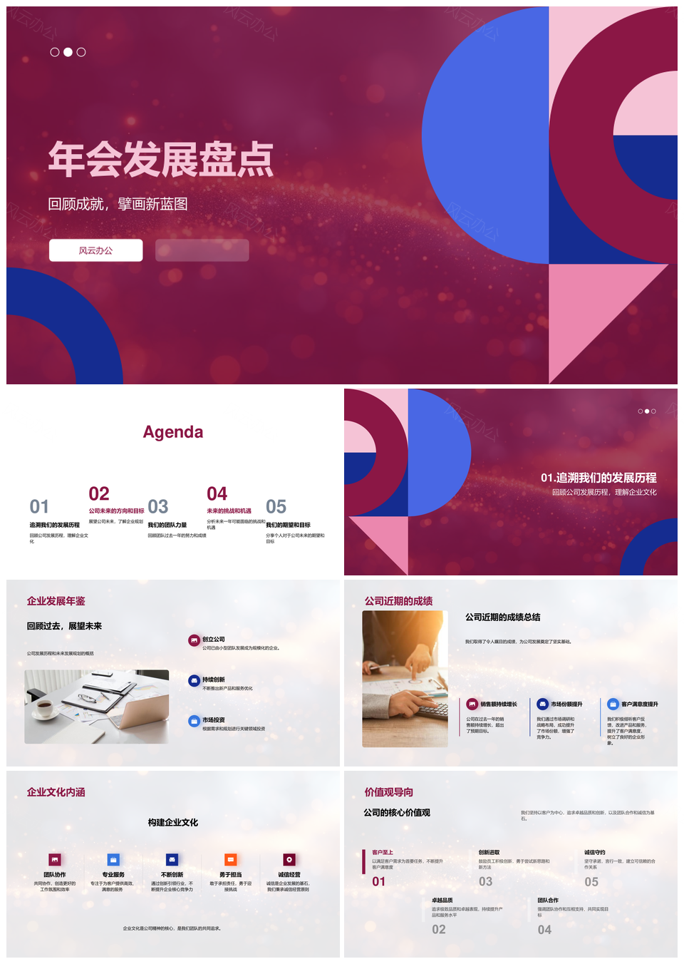 2025公司年会发展历程成果文化产品服务创新优化市场PPT模板