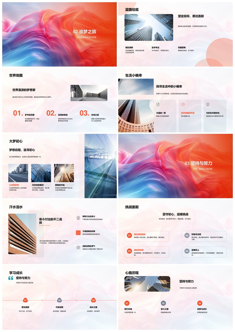 2025追梦人生日庆典挑战职业旅行启航PPT模板