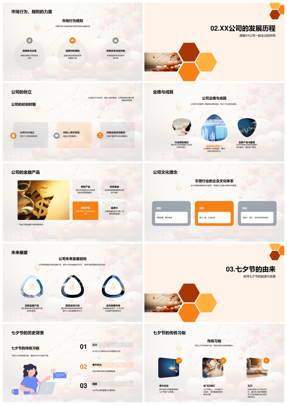 七夕金融市场金融产品经理知识探索PPT模板