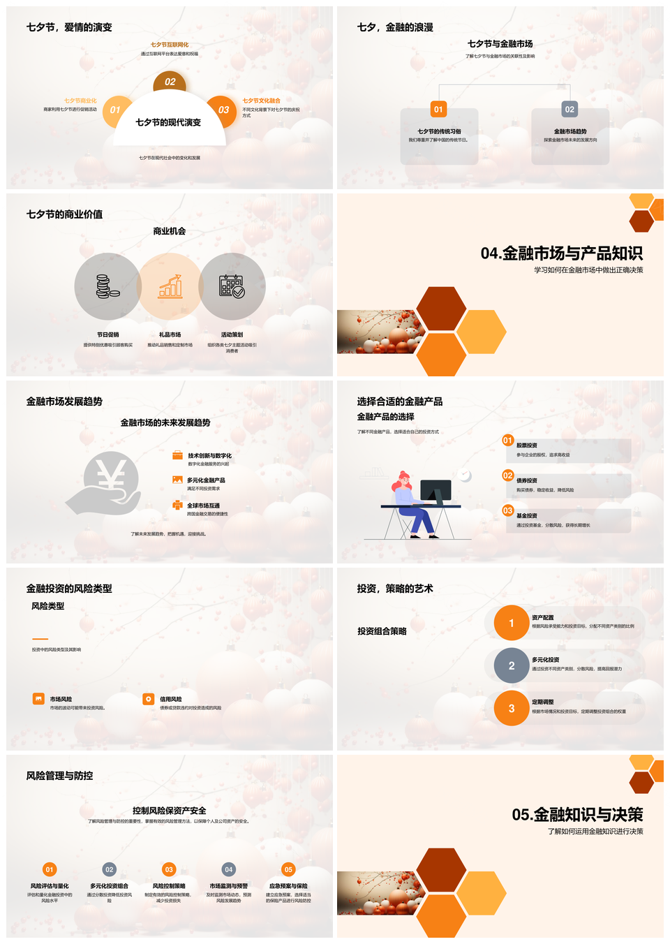七夕金融市场金融产品经理知识探索PPT模板