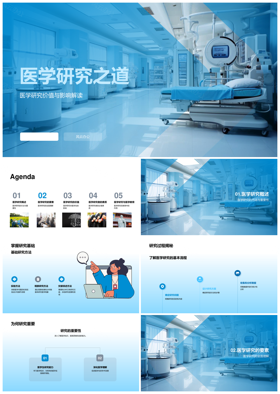 医学研究方法设计与医学生显微创新思维PPT模板