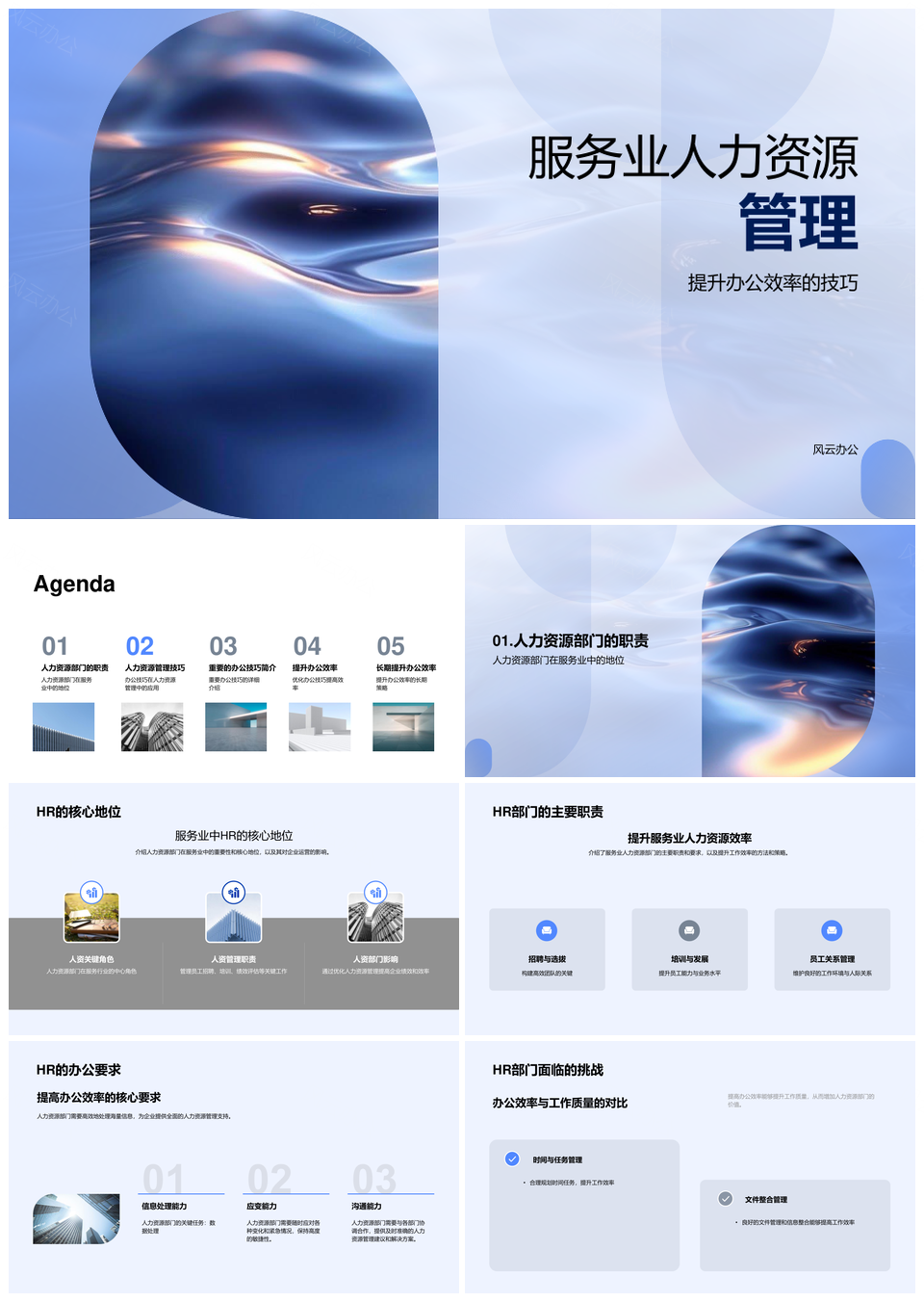 服务业人力资源高效管理会议优化PPT模板