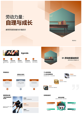 小学劳动自理成长家务分类课件习惯养成PPT模板