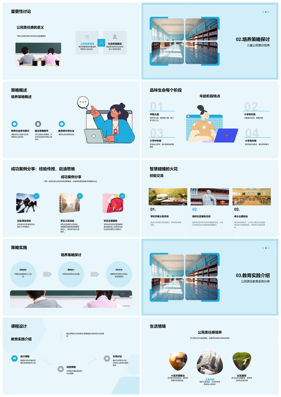 小学公民责任感教学实践培养策略PPT模板