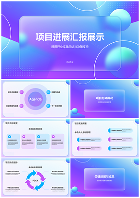 项目成果分析决策支持数据可视化汇报PPT模板