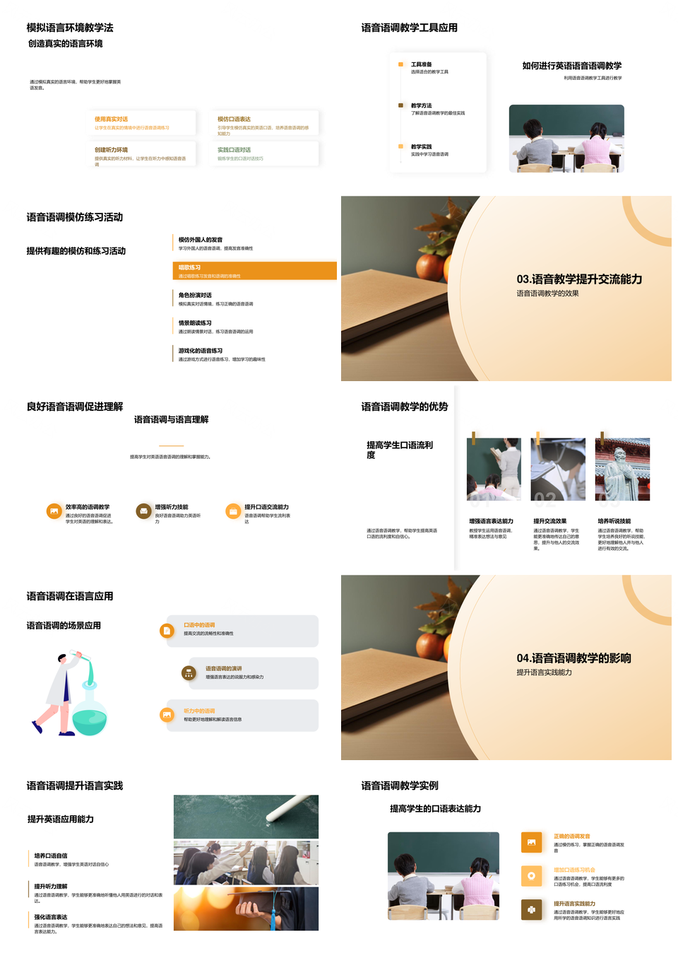语音语调教学提升英语听说实践能力PPT模板