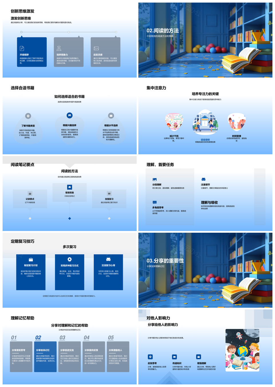 阅读习惯提升思维知识助力个人发展PPT模板