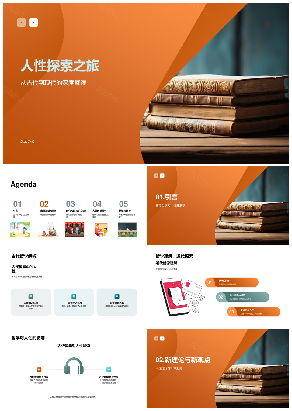 人性存在主义古今哲学社会观新论探源PPT模板