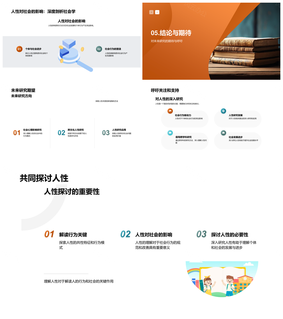 人性存在主义古今哲学社会观新论探源PPT模板