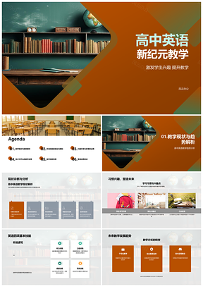 高中英语教学趋势技能场景互动多媒体应用PPT模板