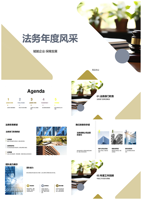 法务年度风采赋能护企践责显效PPT模板