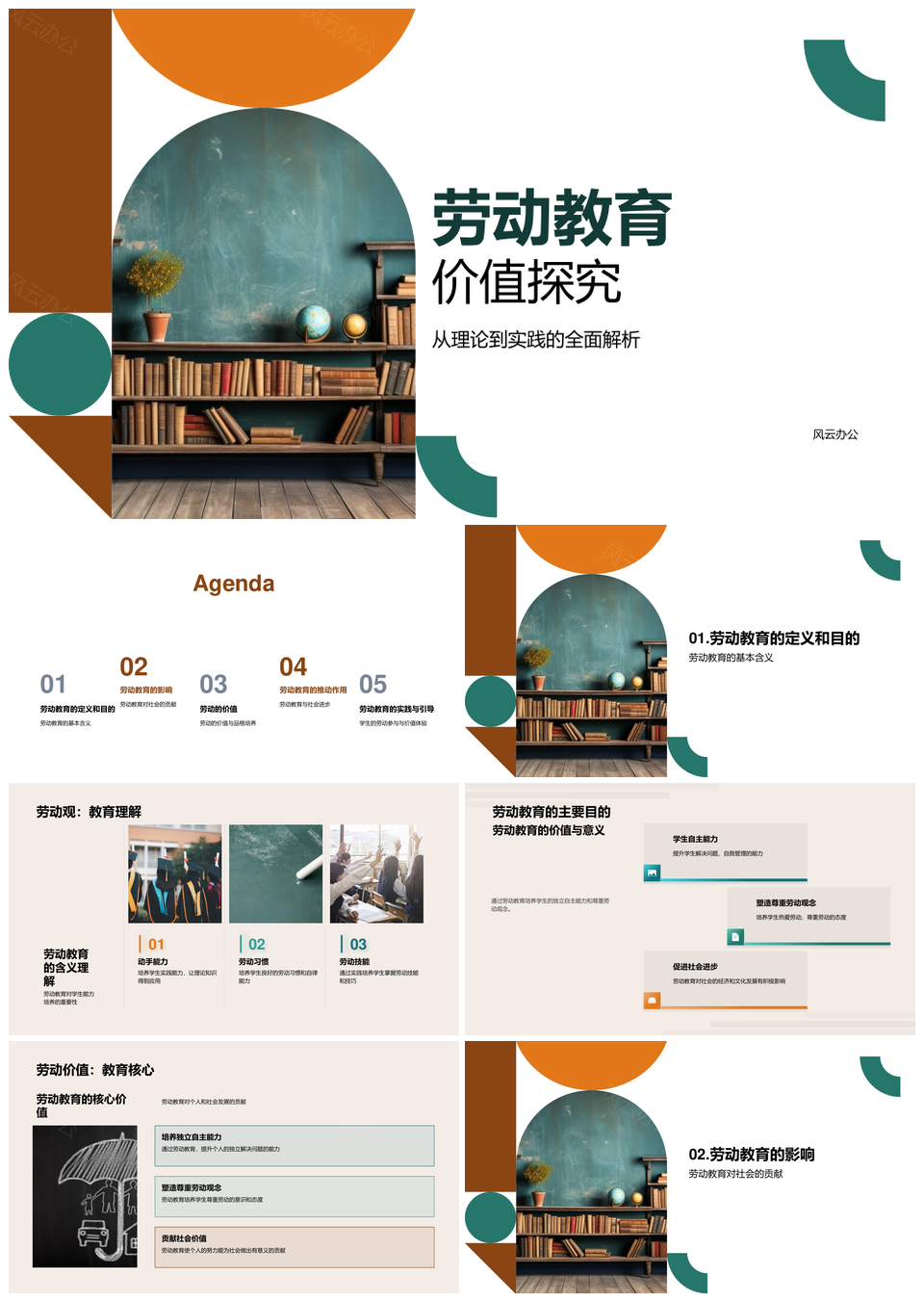 劳动教育价值与个人成长品格培养PPT模板